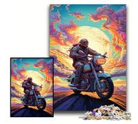 Colorful Art Motorcycle Jigsaw Puzzle 1000 Pieces Jigsaw Puzzles for Adults Brain Teaser & Home Decor, Perfect Size 50x75cm