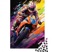 Colorful Art Mountain Motorcycle Puzzle Creative Games 100 Percent Recycled Cardboard Jigsaw Puzzle for Adult 1000pcs (38x26cm)