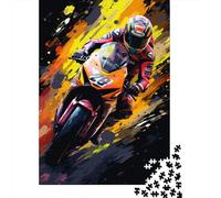 Colorful Art Mountain Motorcycle Puzzle Customizable Pictures 100% Recycled Cardboard Jigsaw Puzzle for Kids And Adults Age 12 Years Up Unique Gift 1000pcs (75x50cm)