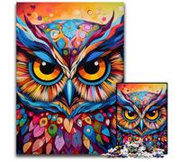 Colorful Art Owl 1000 Piece Jigsaw Puzzle Difficult Puzzles for Adults for Teenagers, Family Game Night, Brain-Challenging Gift Idea 26X38CM/10.23x14.96inch