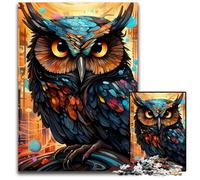Colorful Art Owl 1000 Piece Jigsaw Puzzle Impossible Jigsaw Puzzles for Adults Ideal for Teenagers & Collectors, Travel Gift, Family Activity 26X38CM/10.23x14.96inch