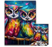 Colorful Art Owl 1000 Piece Jigsaw Puzzle Impossible Jigsaw Puzzles for Adults Ideal for Teenagers & Collectors, Travel Gift, Family Activity 50x75CM/19.68x29.52inch