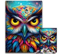 Colorful Art Owl 1000 Piece Jigsaw Puzzle Impossible Jigsaw Puzzles for Adults Ideal for Teenagers & Collectors, Travel Gift, Family Activity 26X38CM/10.23x14.96inch