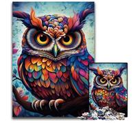 Colorful Art Owl 1000 Piece Jigsaw Puzzle Impossible Jigsaw Puzzles for Adults Ideal for Teenagers & Collectors, Travel Gift, Family Activity 50x75CM/19.68x29.52inch