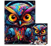 Colorful Art Owl 1000 Piece Jigsaw Puzzle Wooden Jigsaw DIY Decoration, Brain Challenge, for Adult, Family, 50x75CM/19.68x29.52inch