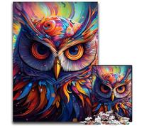 Colorful Art Owl 1000 Piece Jigsaw Puzzles for Adults Difficult Puzzles for Adults Ideal And Home Decor 26X38CM/10.23x14.96inch