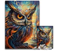 Colorful Art Owl 1000Pc Adults Jigsaw Puzzle cardboard Puzzles Challenging Brain Teaser for Teenagers, Family Game Night Fun 26X38CM/10.23x14.96inch