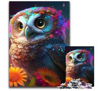 Colorful Art Owl 1000Pc Adults Jigsaw Puzzle cardboard Puzzles Home Decor Brain Teaser Game for Teenagers & Family Interaction 26X38CM/10.23x14.96inch
