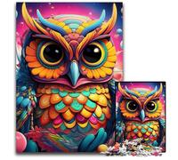 Colorful Art Owl 1000Pc Adults Jigsaw Puzzle Jigsaw Puzzles Relaxing Entertainment, Home Decor 26X38CM/10.23x14.96inch