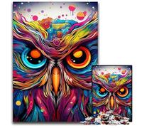 Colorful Art Owl 1000Pc Adults Jigsaw Puzzle Wooden Jigsaw Perfect Home Or Office Decor, Ideal 50x75CM/19.68x29.52inch