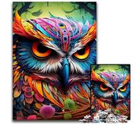 Colorful Art Owl 1000Pc Adults Jigsaw Puzzle Wooden Jigsaw Perfect Home Or Office Decor, Ideal 50x75CM/19.68x29.52inch