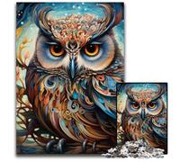 Colorful Art Owl Jigsaw Puzzles for Adults 1000 Piece cardboard Jigsaw Puzzles Challenging Brain Teaser for Teenagers, Family Game Night Fun 26X38CM/10.23x14.96inch