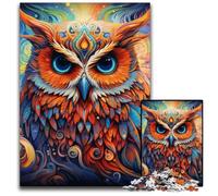 Colorful Art Owl JigsawPuzzle 1000 Pieces for Adults Challenging Puzzles Challenging DIY Brain Teaser for Teenagers 50x75CM/19.68x29.52inch
