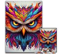 Colorful Art Owl Jigsaws 1000 Pieces for Adults cardboard Jigsaw Puzzles Ideal for Teenagers & Collectors, Travel Gift, Family Activity 26X38CM/10.23x14.96inch