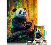 Colorful Art Panda Jigsaw Puzzles for Adults 1000 Piece Puzzle,Help The Brain Exercise Addictive Toys to Cultivate Patience A Work of Art (50x75cm)