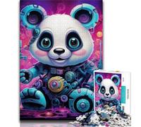 Colorful Art Panda Puzzles for Teenagers Teens 1000pc Puzzle,Game Toys Every Piece Is Unique - Challenging Family Fun Game 38x26cm