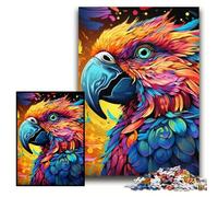 Colorful Art Parrot Jigsaw Puzzles 1000 Pieces for Adults Difficult Puzzles for Adults Perfect for Family Fun on Christmas, Thanksgiving, Birthdays & Easter Size 26x38cm