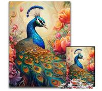 Colorful Art Peacock 1000 Piece Jigsaw Jigsaw Puzzles Challenging Brain Teaser, Family Activity, Home Decor, 26X38CM/10.23x14.96inch