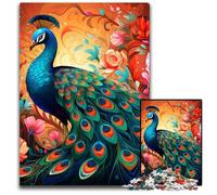 Colorful Art Peacock 1000-Piece Jigsaw Puzzle cardboard Jigsaw Puzzles for Adults Challenging Brain Teaser - Relaxing Toy for Teenagers 26X38CM/10.23x14.96inch