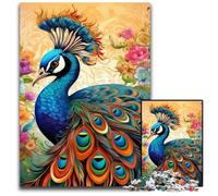 Colorful Art Peacock 1000-Piece Jigsaw Puzzle cardboard Jigsaw Puzzles for Adults Challenging Brain Teaser - Relaxing Toy for Teenagers 26X38CM/10.23x14.96inch