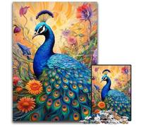 Colorful Art Peacock 1000 Piece Jigsaw Puzzles for Adults Impossible Jigsaw Puzzles for Adults Ideal And Home Decor 26X38CM/10.23x14.96inch