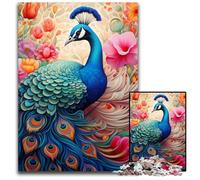 Colorful Art Peacock 1000Pc Adults Jigsaw Puzzle cardboard Jigsaw Brain-Challenging DIY Decorative Game, Family Interactive Toy 26X38CM/10.23x14.96inch
