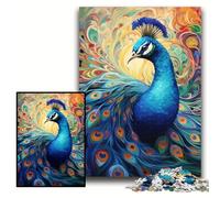Colorful Art Peacock Jigsaw Puzzles for Adults, 1000 Piece Impossible Jigsaw Puzzles for Adults Perfect, DIY Artwork Size 50x75cm