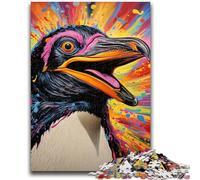 Colorful Art Penguin 1000 Pieces Jigsaw Puzzles For Teens And Adults,Challenging Game Gifts for Is Ideal As A Gift for The Whole Family (38x26cm)