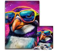 Colorful Art Penguin 1000 Pieces Puzzles for Adults Wooden Jigsaw Ideal for Lover, Perfect Christmas, New Year, Valentine's Gift 50x75CM/19.68x29.52inch