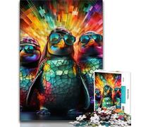 Colorful Art Penguin Adult Jigsaws 1000 Piece,Educational Game Challenge Toy Wall Decoration Unique Birthday And Xmas Gifts (50x75cm)