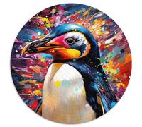 Colorful Art Penguin Jigsaw Puzzles for Adults 1000 Piece Round Puzzle 1000 Pieces Jigsaw Perfect for Teenagers & Home Decor (67.5x67.5cm)