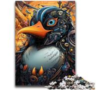Colorful Art Penguin Jigsaw Puzzles for Adults Teenagers Jigsaws Puzzle,Pattern Assembly Fun at Home Activities,Birthday Present,Travel Gifts (38x26cm)