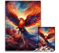 Colorful Art Phoenix 1000Pc Adults Jigsaw Puzzle Wooden Jigsaw Puzzles for Adults Educational Brain Teaser, Artistic Home & Office Decor, 14+ Age 50x75CM/19.68x29.52inch