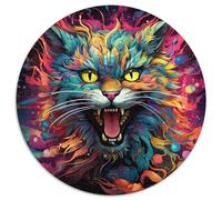 Colorful Art Psychedelic Cat Paper Jigsaw Puzzles 1000 Piece Jigsaw Puzzles for Adults Relaxing Entertainment, Home Decor 67.5x67.5cm