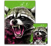 Colorful Art Raccoon 1000-Piece Jigsaw Puzzle cardboard Jigsaw Puzzles for Adults for Teenagers & Teens, Ideal Birthday 26X38CM/10.23x14.96inch