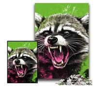 Colorful Art Raccoon 1000 Piece Jigsaw Puzzle Challenging Puzzles Brain Teaser Game for Teenagers, Perfect Size 26x38cm