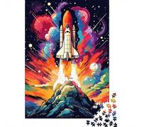 Colorful Art Rocket 500 Pieces Jigsaw Adult Jigsaw Puzzle,Difficult Puzzle for Adult Challenging Jigsaw Puzzle Gift for Friends Family 500pcs (52x38cm)