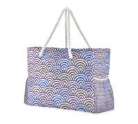 Colorful Art Sandproof Beach Tote Bag with Side Pocketes Zipper Tote Bag with Cup Holders on Side