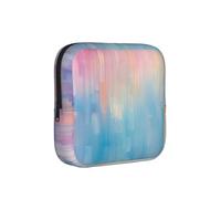 Colorful Art Sanitary Napkin Storage Bag Period Pouch, Discreet Sanitary Towel Holder Modern Portable Feminine Pad Organiser for Women, Teen Girls, Travel & School