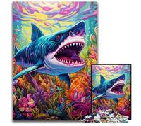Colorful Art Shark 1000 Pieces Puzzles for Adults cardboard Jigsaw Puzzles for Home Decor, Brain Training 26X38CM/10.23x14.96inch