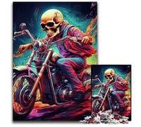 Colorful Art Skull 1000-Piece Jigsaw Puzzle Wooden Jigsaw Puzzles for Adults Challenging Brain Teaser - Relaxing Toy for Teenagers 50x75CM/19.68x29.52inch