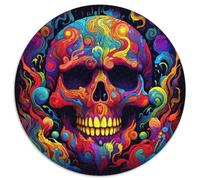 Colorful Art Skull Jigsaw Puzzles for Adults Puzzles for 1000 Piece Interactive Family Game,DIY Home Decor Brain Challenge Gift 67.5x67.5cm