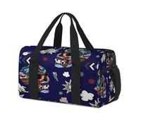 Colorful Art Skull Sports Duffel Bag Weekend Overnight Bag Tote Holdall Casual Travel Gym Duffel Bags for Kids Girls Boys Women Men