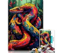 Colorful Art Snake 1000 Piece Jigsaw Puzzle for Adults And Teenagers,for Educational Game Challenge Toy for Is Ideal As A Gift for The Whole Family (38x26cm)