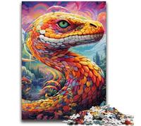 Colorful Art Snake 1000 Piece Jigsaw Puzzles for Teenagers Gifts,Pattern Assembly Fun at Home Activities,Birthday Present,Travel Gifts (38x26cm)