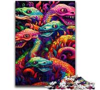 Colorful Art Snake 1000 Piece Jigsaw Puzzles for Teenagers Gifts,Pattern Assembly Fun at Home Activities,Birthday Present,Travel Gifts (38x26cm)