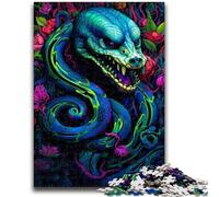 Colorful Art Snake 1000 Pieces Jigsaw Puzzle for Adults& Teens,Challenging Family Activity Games DIY Toy for Home Wall Decor Gifts (50x75cm)