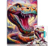 Colorful Art Snake 1000 Pieces Jigsaw Puzzles for Adults And Teens,Learning Educational Toys Family Games Unique Birthday And Gifts (50x75cm)