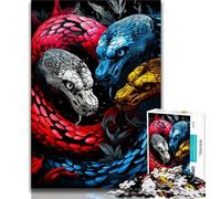 Colorful Art Snake 1000 Pieces Jigsaw Puzzles for Adults And Teens,Stress Reliever Difficult Challenge Deal As Gifts for The Whole Family (38x26cm)