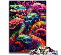 Colorful Art Snake Adult Jigsaw Puzzles 1000 Pieces,Challenging To Complete But Fun And Humorous Unique Home Decor And Gifts (50x75cm)
